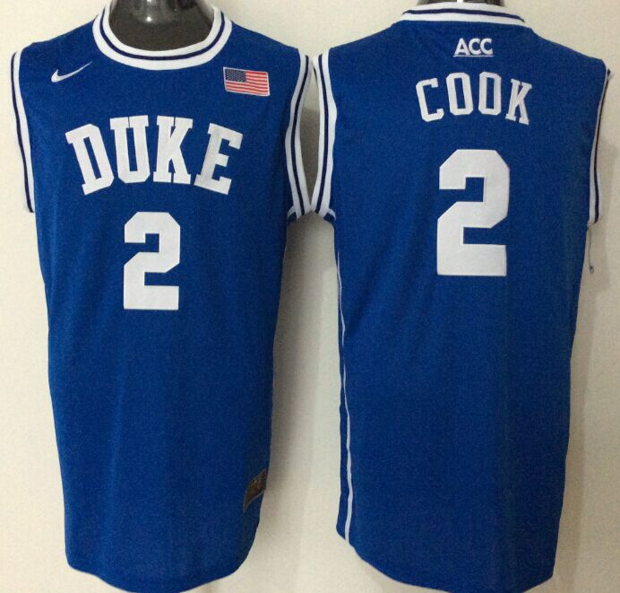 NCAA Men Duke Blue Devils #2 cook blue->->NCAA Jersey